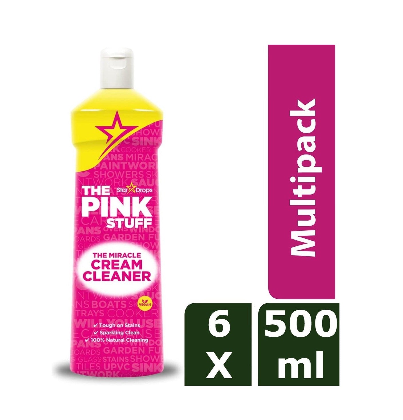 Pink Stuff sredstvo za čišćenje u kremi - 6 x 500 ml paket s popustom - Ekološki prihvatljivo