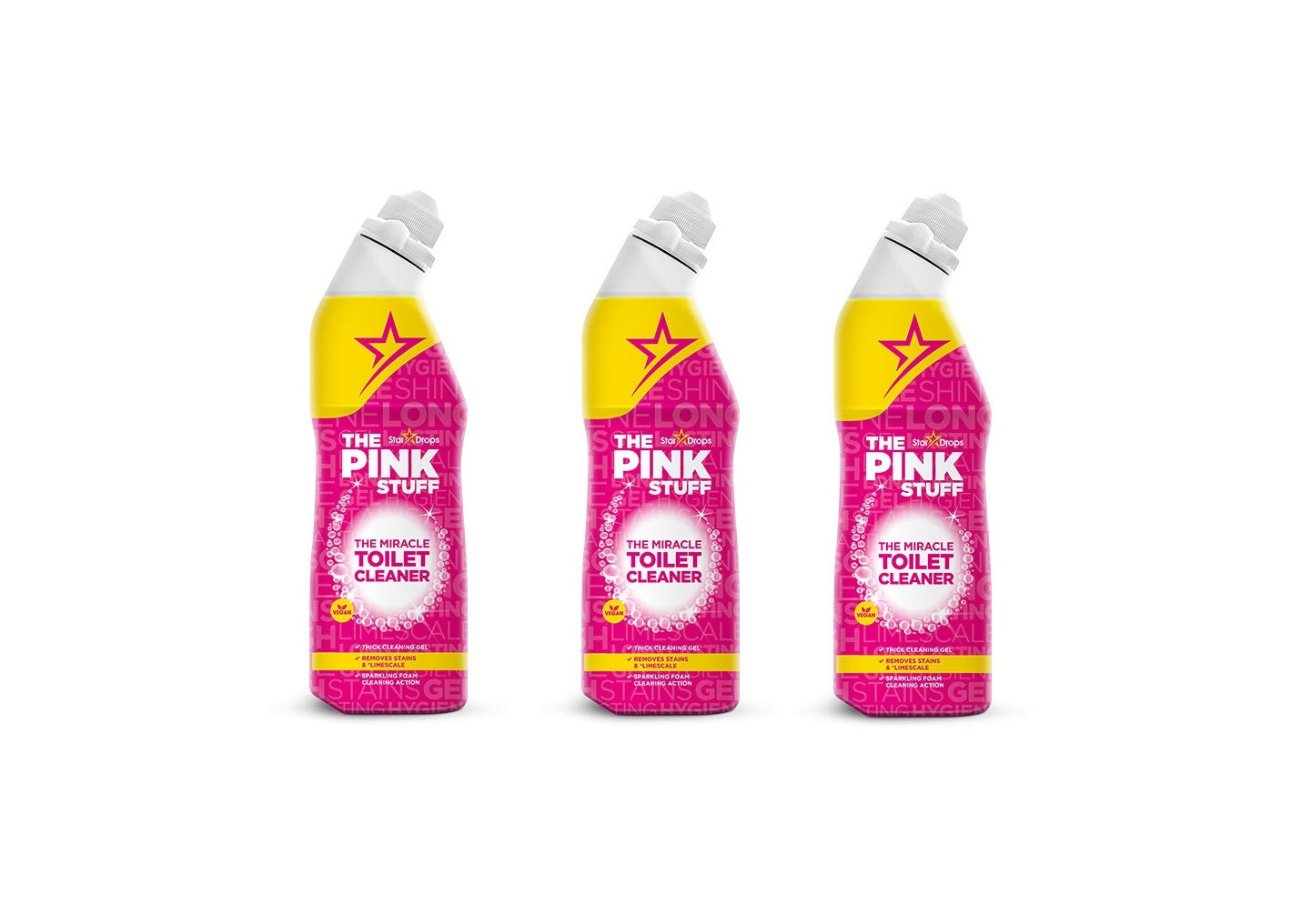 Pink Stuff - 3x 750 ml - Cudowny Środek do Toalet - HET Cudowny Środek Czyszczący - Cudowny Środek Czyszczący