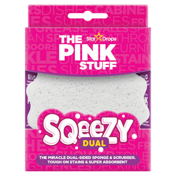 The Pink Stuff Squeezy - Double-sided Scrub Sponge White