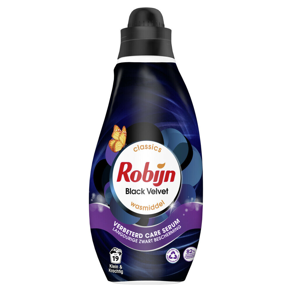 Robijn Pesuaine Black Velvet 665 ml - Suojaus & Ylellinen Tuoksu Tummille Vaatteille