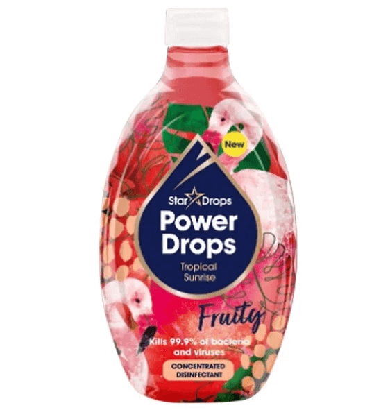 Pink Stuff Power Drops koncentrēts dezinfekcijas līdzeklis augļu tropu saullēkts 250ml