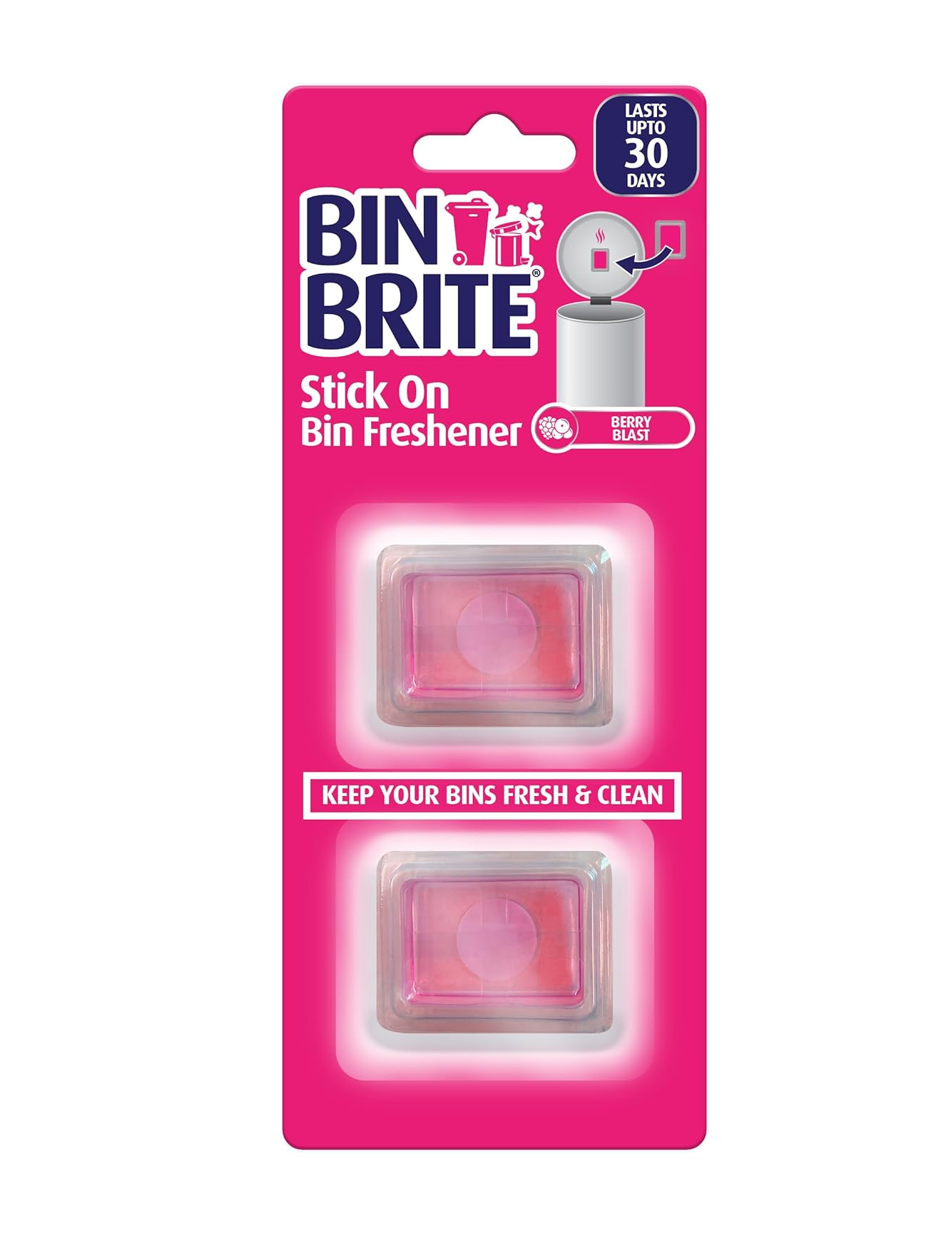 Bin Brite Stick-on Bin Refreshener – Samolepilni Osveževalec Vonjav za Smetnjake, Dolgotrajna Svežina do 30 Dni