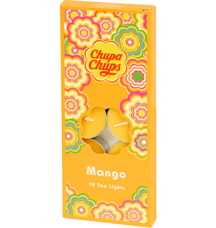 Chupa Chups Vaska sveces ar smaržu 10 gabali - Mango