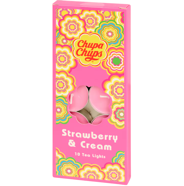 Chupa Chups Arbatos lemputės su kvapu 10 vnt - Strawberry & Cream