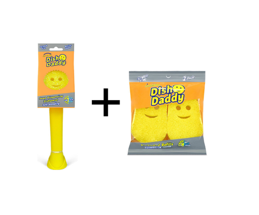 Scrub Daddy Szczotka do Naczyń - W zestawie 2 Dodatkowe Gąbki - Żółta