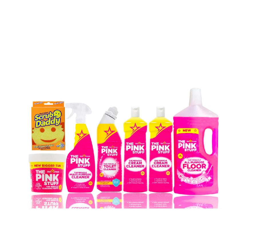 Pink Stuff Mega Set - Σαπούνι, Ζυμαρικά 850g, Πολυκαθαριστικό, Τουαλέτα, Κρέμα Καθαρισμού, Καθαριστικό Δαπέδου