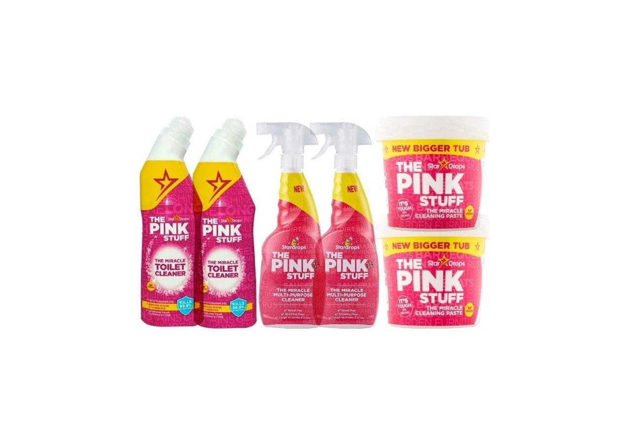 Pink Stuff Ultieme Bundel - 2x Spray 750 ml - 2x Środek do czyszczenia toalet 750 ml - 2x Pasta Cud 850 gram