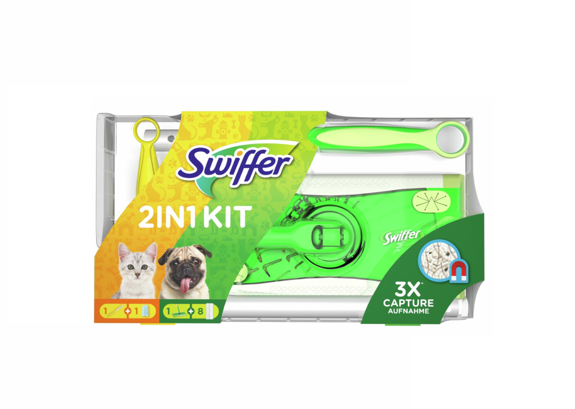 Swiffer Kit Golvrengöring + Torra golvservetter och dammduk + Refill Idealisk för husdjur