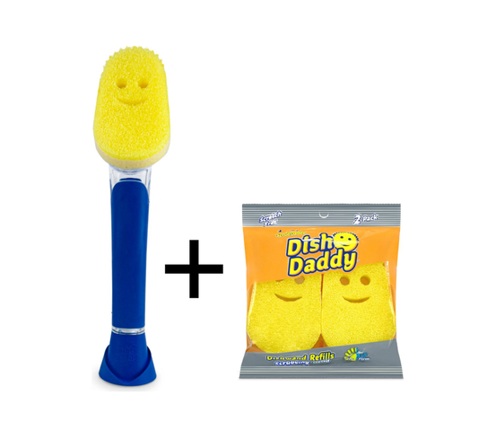 Scrub Daddy Escova de Louça - Incl. 2 Esponjas Extras - Azul